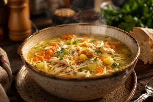 Sebzeli Tavuk Suyu Çorbası